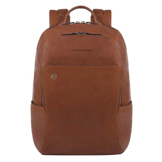 Piquadro Black Square Computer Backpack with iPad Compartment tobacco