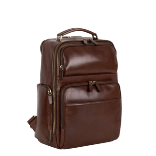 Leonhard Heyden Cambridge Business Backpack red brown