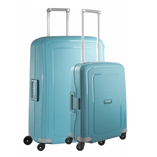 Travelbags Samsonite S'Cure Spinner 55 + 75 Set aqua blue aanbieding