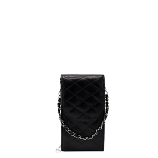 MÔSZ Phone Bag Large Plain Quilted black/brushed silver