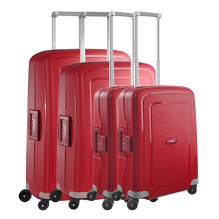 Travelbags Samsonite S'Cure 4-Delige Kofferset 55/55/69/75 crimson red aanbieding