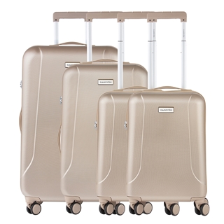 Travelbags CarryOn Skyhopper 4-Delige Kofferset S/S/M/L champagne aanbieding