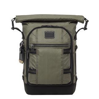 Tumi Alpha Bravo Capsule Roll Top Ally Backpack olive green
