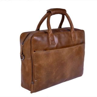 Citroen debat stoom DSTRCT Fletcher Street Business Laptoptas 17,3 inch + Sleutelhanger cognac  | Travelbags.nl