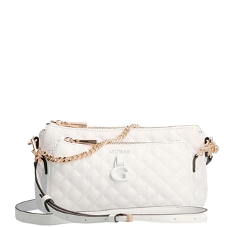 Guess Rue Rose Dbl Pouch Crossbody white