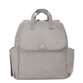 Babymel Robyn Convertible Backpack faux leather pale grey