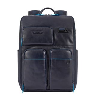 Piquadro Blue Square Computer Backpack With iPad Pro blue