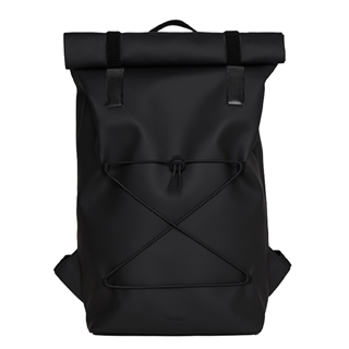 Rains Velcro Rolltop Backpack black
