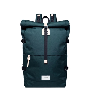 Sandqvist Bernt Backpack dark green with natural leather