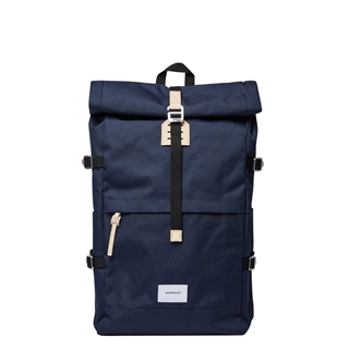 Sandqvist Bernt Backpack navy with natural leather
