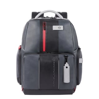Piquadro Urban Leather I-Tech Backpack black/grey