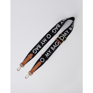 O My Bag Canvas Logo Strap - White & Cognac