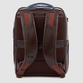 Piquadro Blue Square Computer Backpack Plain With iPad Pro brown