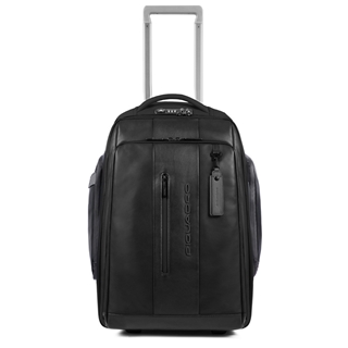 Piquadro Urban Cabin size PC and iPad Trolley Backpack with USB black