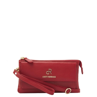 dR Amsterdam Mint Shoulderbag/Clutch tango red