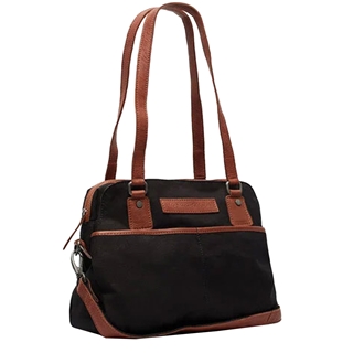 The Chesterfield Brand Milora Washed Canvas Shoulderbag black
