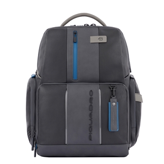 Piquadro Urban Leather I-Tech Backpack black/grey