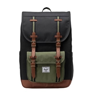 Herschel Supply Co. Little America Mid Backpack black/four leaf clvr/sddle brn