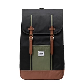 Herschel Supply Co. Retreat Backpack black/four leaf clvr/sddle brn