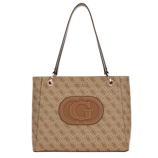 Guess Eco Mietta Noel Tote latte logo/brown