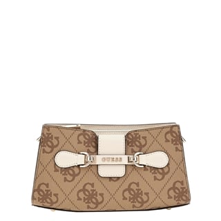 Guess Nolana Crossbody Top Zip latte logo/bone