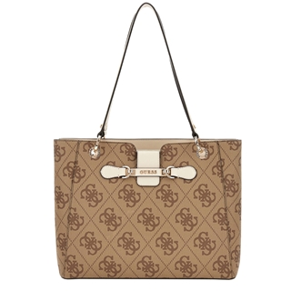 Guess Nolana Noel Tote latte logo/bone