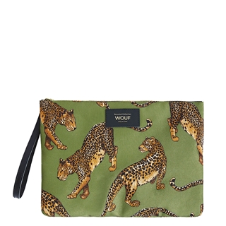 Wouf Olive Leopard XL Pouch Bag multi