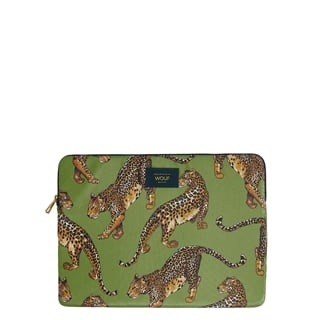 Wouf Olive Leopard Laptop Sleeve 13-14" multi