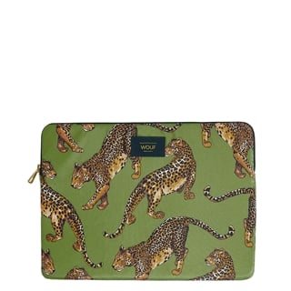 Wouf Olive Leopard Laptop Sleeve 15-16" multi