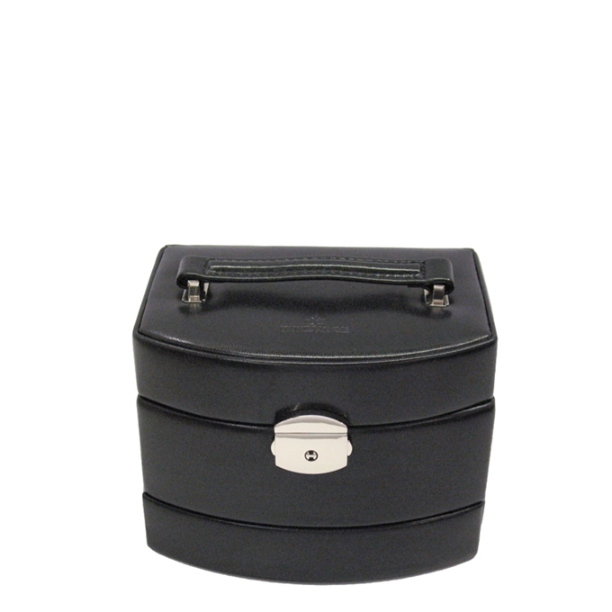 Windrose Merino Jewellery Box with Automatic Drawer Small black