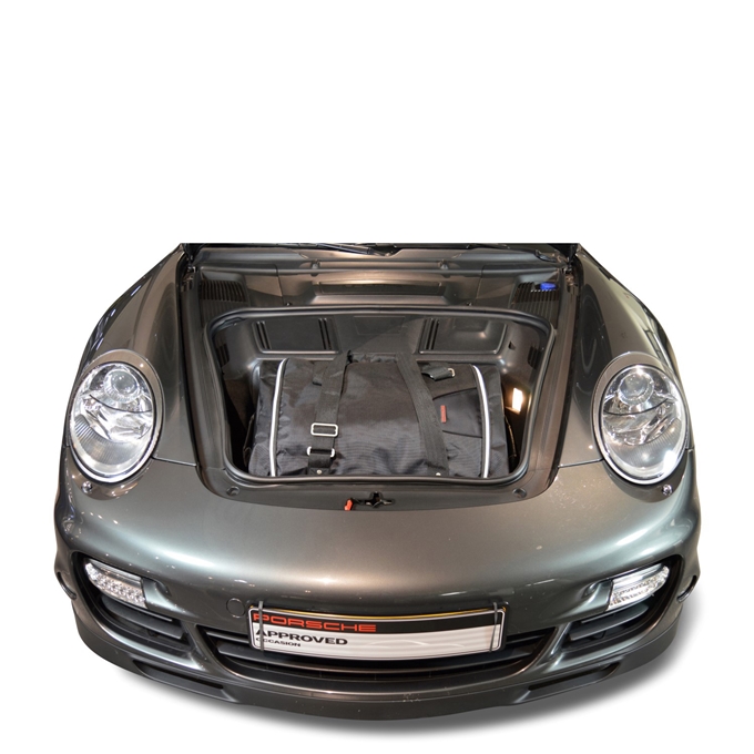 Car-Bags Porsche 911 2WD Zonder CD-wisselaar of op schutbord (2004-2012) 2-Delige Reistassenset zwart