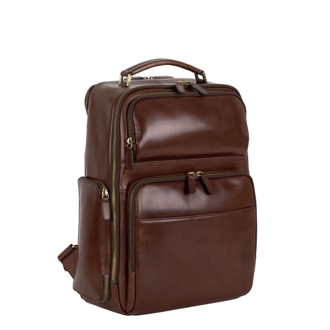Leonhard Heyden Cambridge Business Backpack red brown - 1