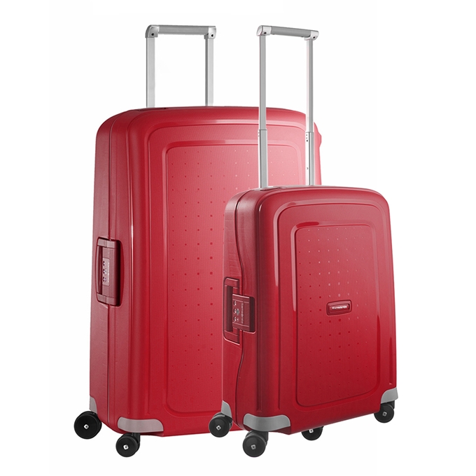 Niet doen Herenhuis klein Samsonite S'Cure Spinner 55 + 75 Set crimson red | Travelbags.nl
