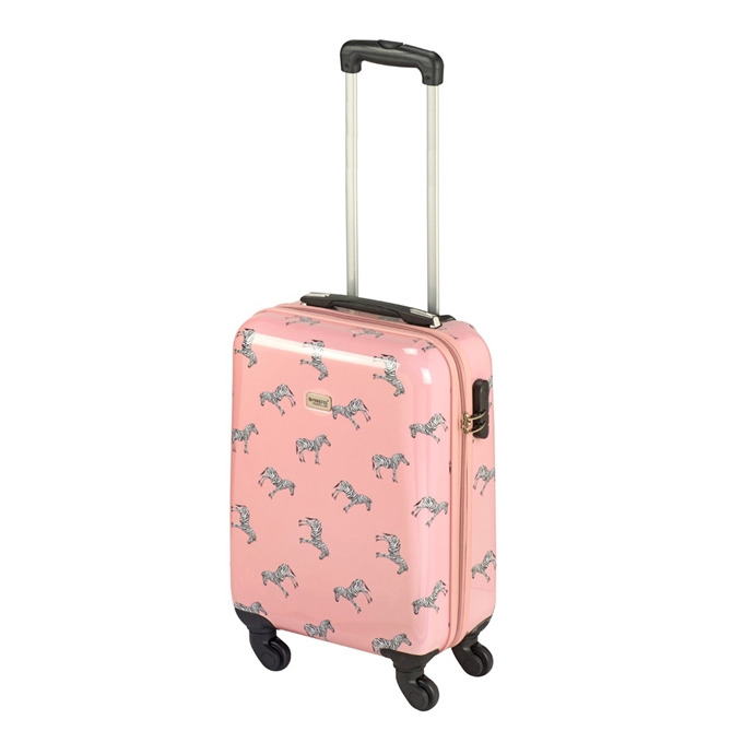 vrouwelijk Elektronisch Dynamiek Princess Traveller Trendy Animal Zebra Cabin Trolley S pink | Travelbags.nl
