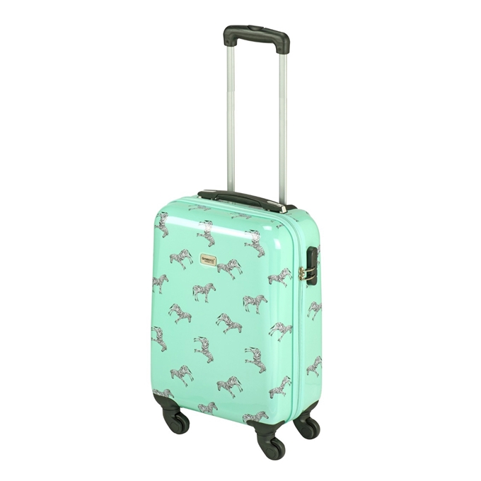 Princess Traveller Animal Zebra Cabin Trolley mint Travelbags.nl