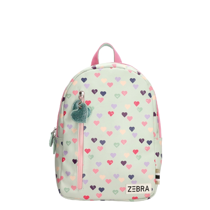 Zebra Trends Girls Rugzak Hearts mint groen - 1