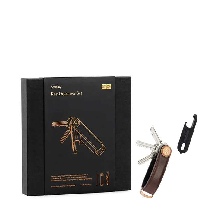 Orbitkey Premium Leather 2.0 Espresso Brown + Multi Tool V2 Gift Set espresso brown - 1