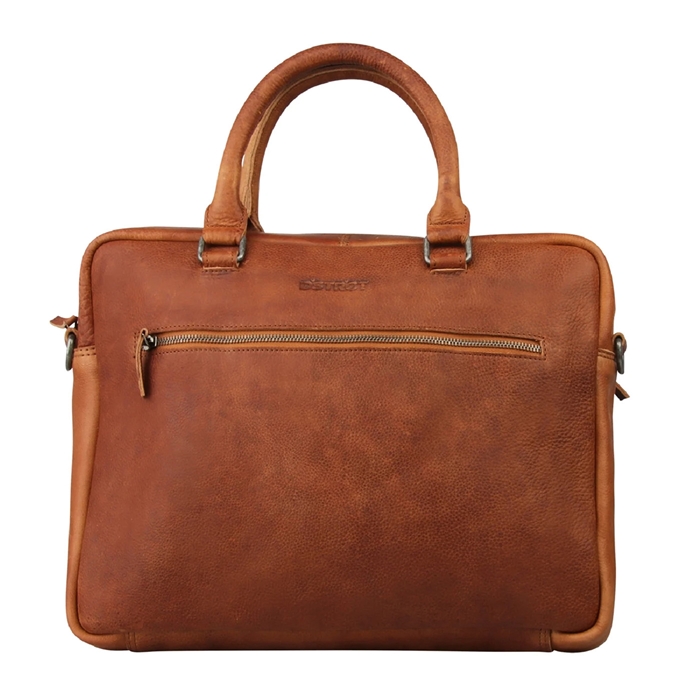 DSTRCT 15,6 inch single zip cognac Travelbags.be