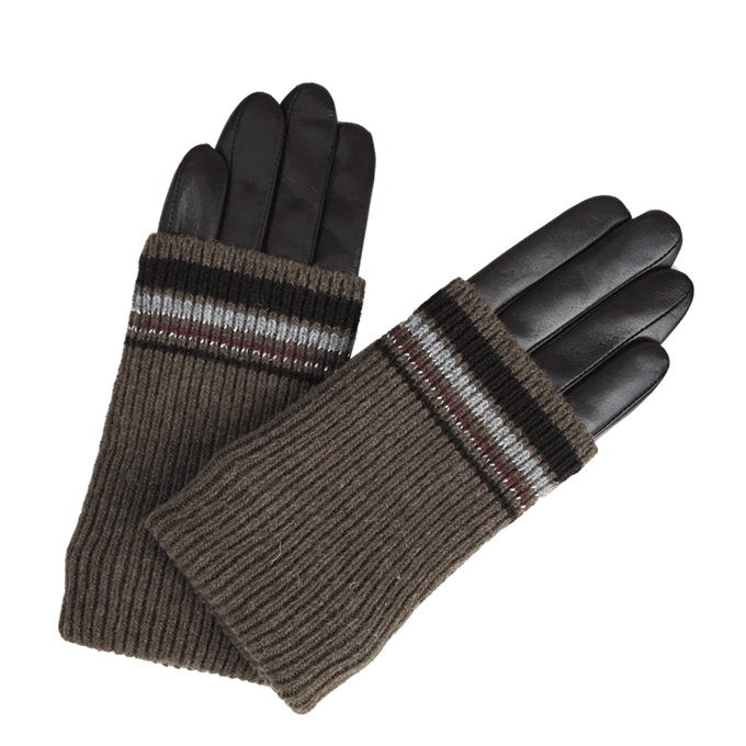 Markberg Helly Glove Lurex 8.5 black w/dk brown - 1