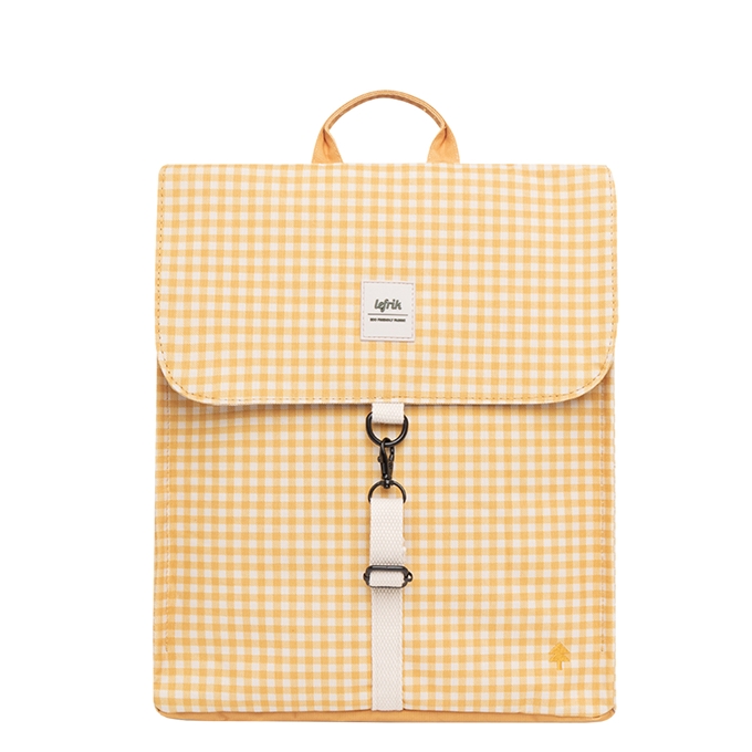 Lefrik Handy Backpack Mini printed vichy mustard - 1