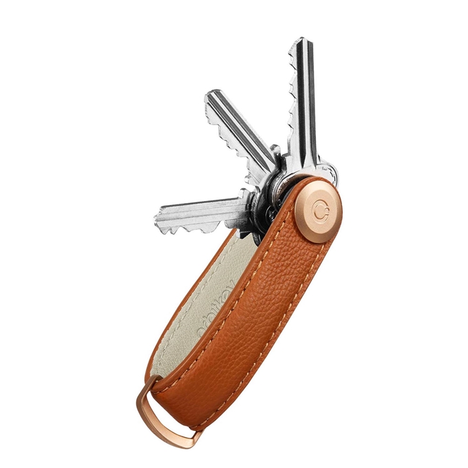 Orbitkey 2.0 Keyholder Pebbled Leather amber - 1