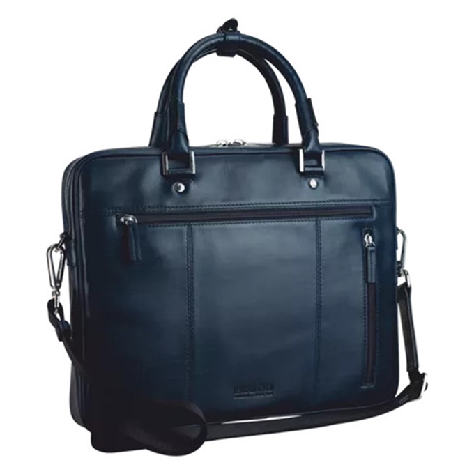 Leonhard Heyden Montreal Zipped Briefcase 1 Compartment navy blue - 1