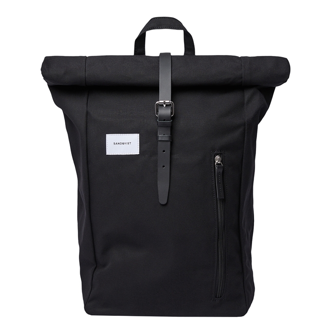 Sandqvist Dante Backpack II black with black leather - 1