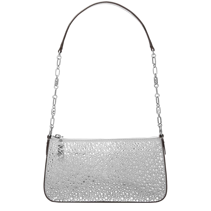 Michael Kors Empire Md Chain Pouchette silver Travelbags.nl