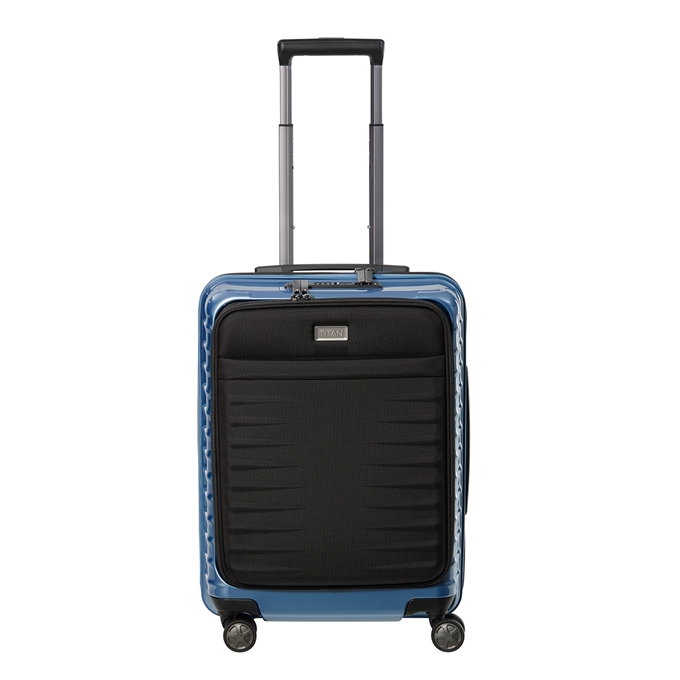 TITAN Litron 4 Wheel Trolley S Frontpocket ice blue - 1