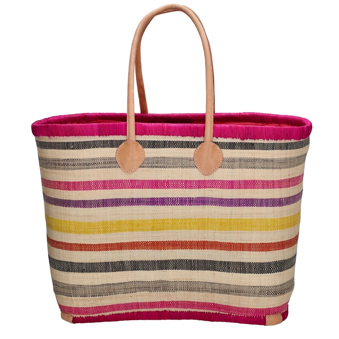 PE Florence Raffia Straw Basket XL fuchsia - 1