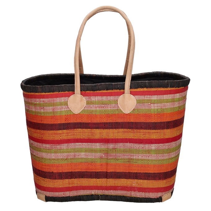 PE Florence Raffia Straw Basket XL red - 1