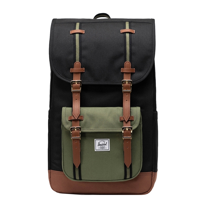 Herschel Supply Co. Little America Backpack black/four leaf clvr/sddle brn - 1