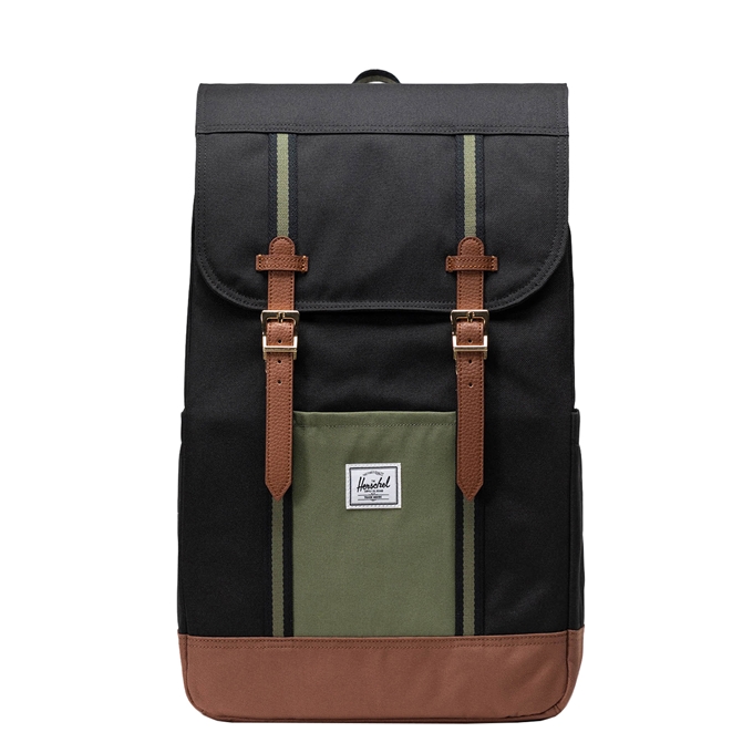 Herschel Supply Co. Retreat Backpack black/four leaf clvr/sddle brn - 1