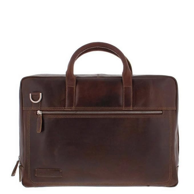 Plevier Vintage London Laptoptasche Doppelfach 15.6" dark brown - 1